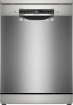 بوش - غسالة صحون قائمة بذاتها بعرض 60 سم - فتح تلقائي للباب - نظام التجفيف Heat exchanger + drying assist - عدد البرامج 6 – سيلفر إينوكس مقاوم لبصمات الأصابع - SMS4ECI26M