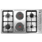 كلفنيتور - سطح بلت ان 6 عيون منها 4 عيون غاز + 2 كهرباء حجر 90سم استيل -  KRBH-ASCLHPO-1942/X