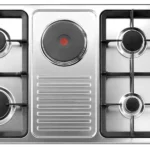 كلفنيتور - سطح بلت ان 4 عيون غاز + 1عين كهرباء حجر 90 سم استيل (شبك عريض)   KH-G90-4GBTLC-1EHKRS