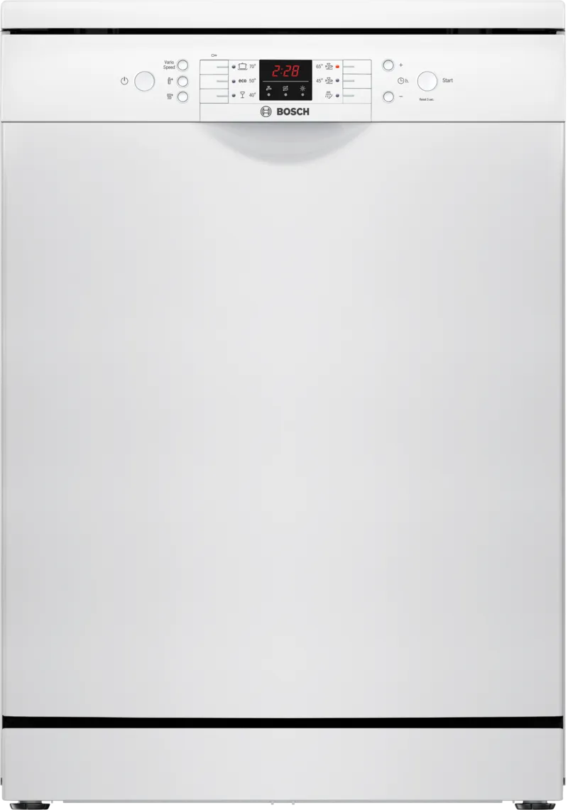 23677442_SMS26DW00T_STP_def.webp بوش - غسالة صحون قائمة بذاتها بعرض 60 سم – أبيض عدد البرامج 6 - خيارات تشغيل إضافية خيار VarioSpeed, خيار HygienePlus, التجفيف الفائق Extra dry - نظام التجفيف تسخين داخلي - SMS26DW00T - الصورة 1
