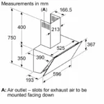 ⁦بوش - شفاط زجاج أسود مائل – سلسلة 4 - 60 سم – DWK66PJ60M⁩ - الصورة ⁦5⁩