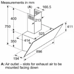 ⁦بوش - شفاط زجاج أسود مائل – سلسلة 6 - 90 سم – DWK97PJ60M⁩ - الصورة ⁦5⁩