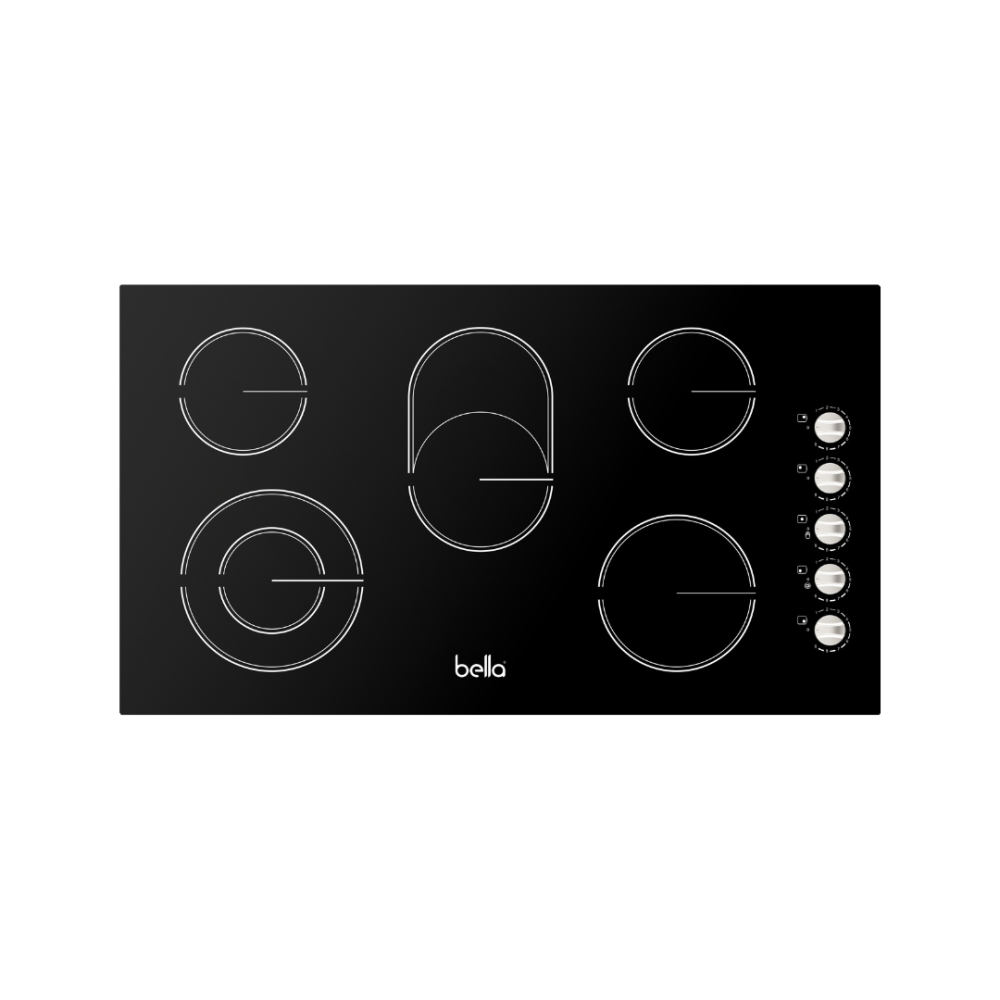 528a7417-6cc8-4c43-9c9f-adbccfe983c1-1000x1000-3uMPLmi8yCmTNP6vXlZxWrnsxhTFfPUocn6H6k1p.webp بيلا - سطح 90 سم 5 عين كهرباء سيراميك 2 عين دبل التحكم بالمفتاح - B90VR5KE - الصورة 1