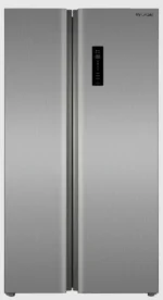 ثلاجة دولابي هيونداي سلفر بابين  دولابي جنبا الى جنب  اللون سلفر  الحجم : 17.2 قدم  السعة : 488 لتر  - HY-FS480