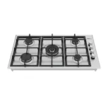 ماستر جاز - سطح بلت ان 5 شعلات غاز - شبك ثقيل - صمام امان - إشعال ذاتي 90 سم إيطالي - 1-H95GLCX