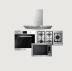 ⁦بيلا BELLA - بكج بلت ان - سطح غاز بيلا برو 90 سم – 5 عيون مع عين كبيرة جانبية - شفاط جداري بيلا برو 90 سم – تصميم T - ميكرويف بيلا برو 34 لتر – مدمج - فرن بيلا برو 60 سم – 9 وظائف⁩ - الصورة ⁦3⁩