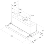 ⁦أريستون شفاط طبخ المدمج كاست تلسكوبي – 3 سرعات – 90 سم – فضي - AH90CLMIX⁩ - الصورة ⁦3⁩