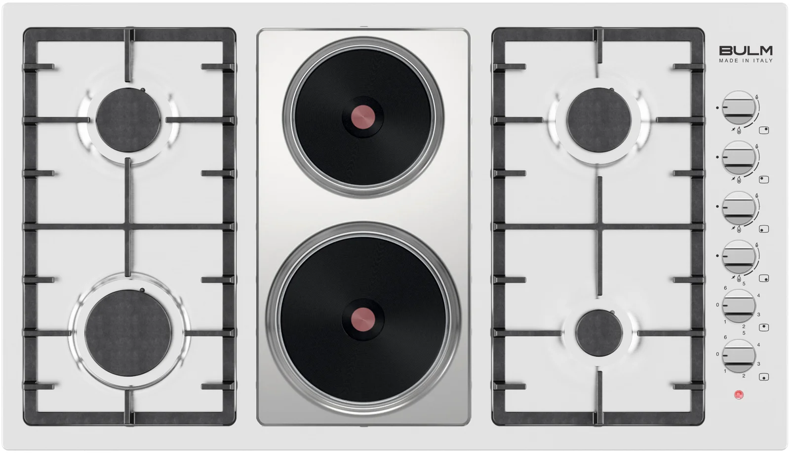 B95-420X.webp بولم - سطح بلت ان 4 شعلات غاز و 2 شعلة كهرباء حجر ايطالي 90 سم صناعة ايطالية 60 سم - B95-420X - الصورة 1