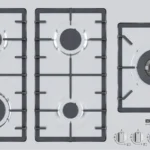 بولم - سطح بلت ان 5 شعلات غاز منها شعلة مزدوجة جانبية صناعة ايطالية 90 سم - B95-901X