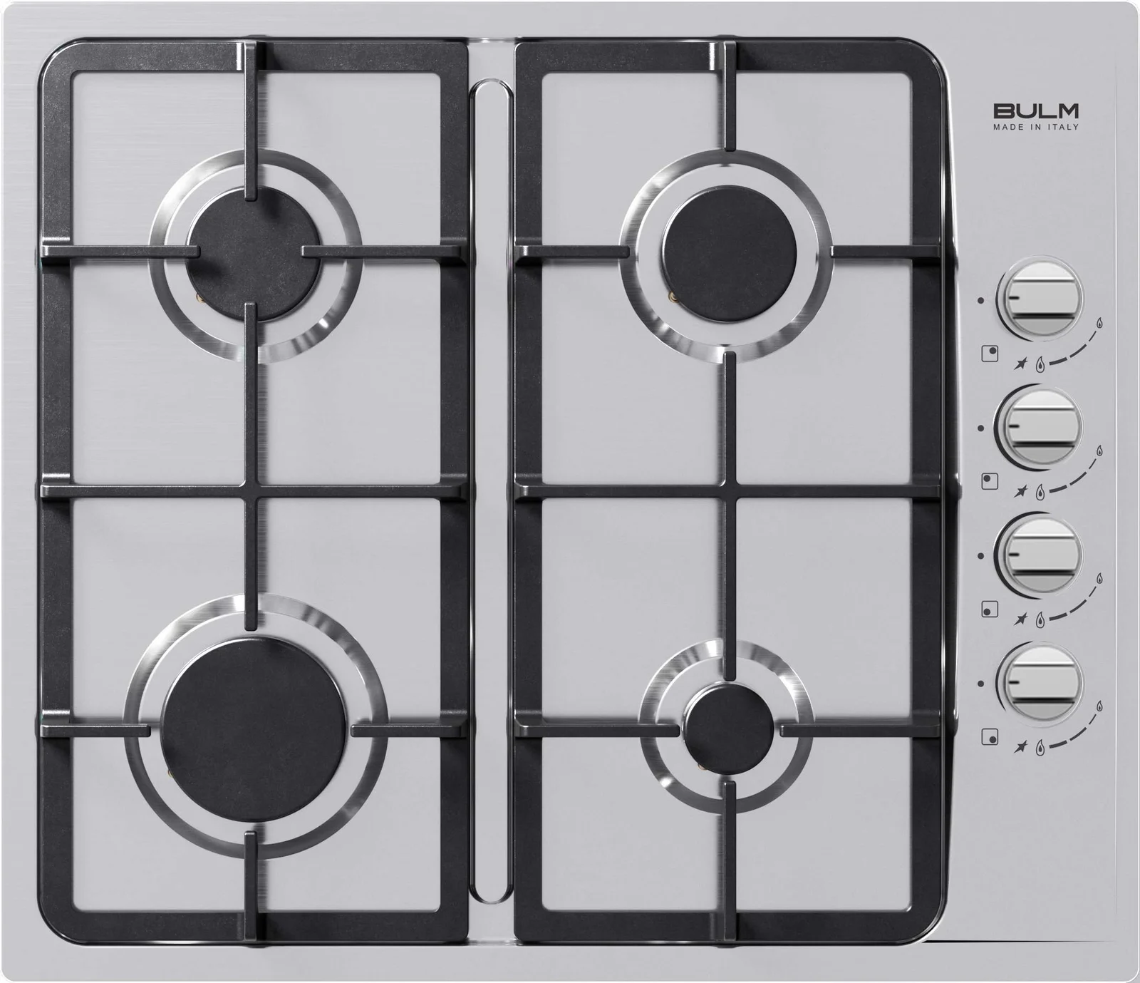 BL65-400X.webp بولم - سطح بلت ان 4 شعلات غاز دعامات أواني من الحديد الزهر صناعة ايطالية 60 سم - BL65-400X - الصورة 1