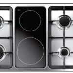 منغيتي - سطح 6 شعلات منها - 4 شعلة غاز + 2 شعلة حجر سيراميك 90 سم - ايطالي - K-FUPRA904