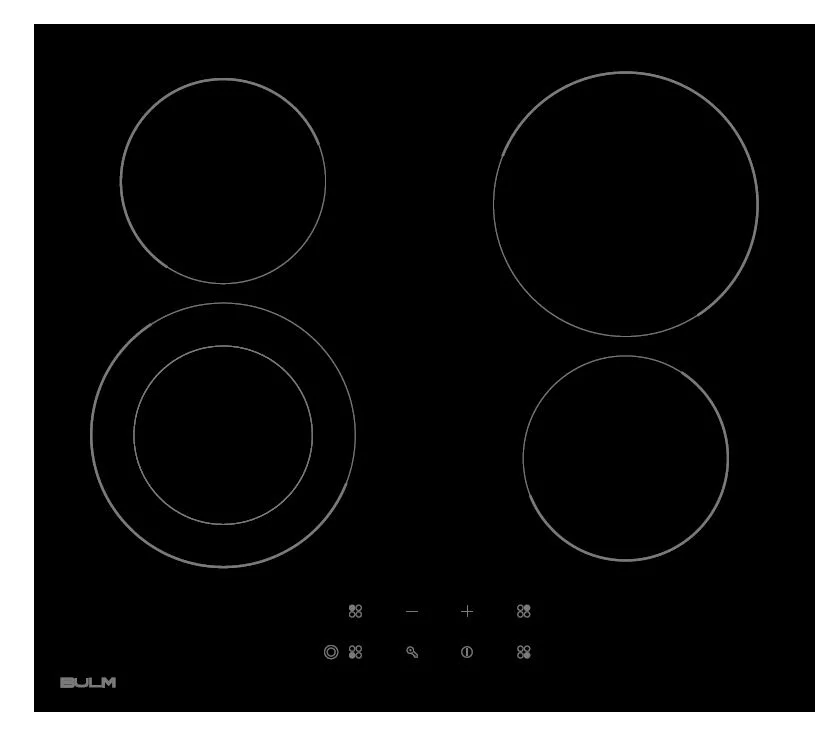EVC604T.webp بولم - سطح بلت ان 4 شعلات كهرباء سيراميك منها منطقة مزدوجة تحكم لمس تكنولوجيا ايطالية 60 سم - EVC604T - الصورة 1