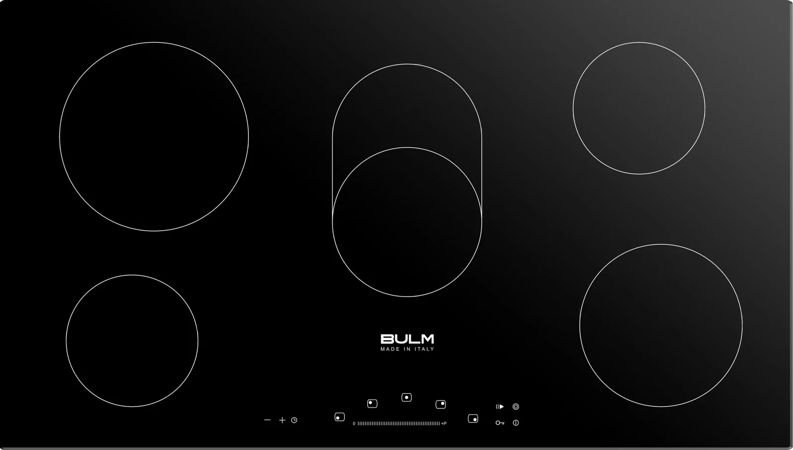 EVC905T-IT.webp بولم - سطح بلت ان 5 شعلات كهرباء سيراميك منها 2 مناطق مزدوجة أسود تحكم لمس صناعة ايطالية 90 سم - EVC905T-IT - الصورة 1