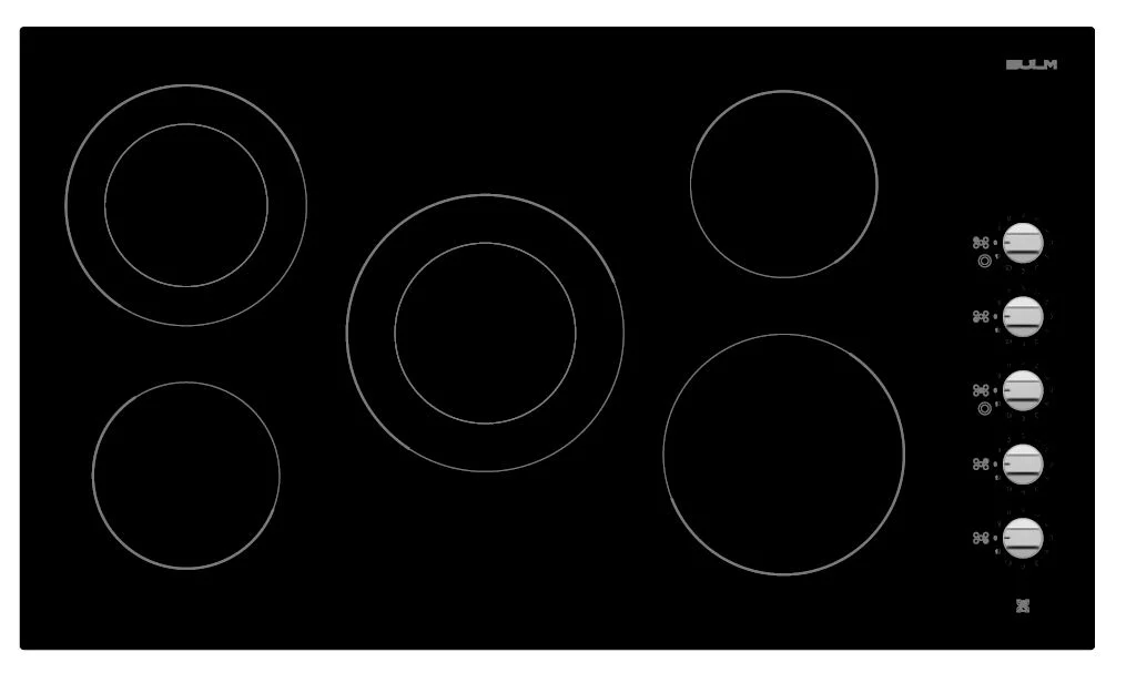 EVC915SK.webp بولم - سطح بلت ان 5 شعلات كهرباء سيراميك منها شعلة مزدوجة في الوسط أسود تحكم مفاتيح تكنولوجيا ايطالية 90 سم - EVC915SK - الصورة 1