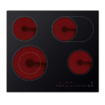 جنرال سوبريم بلت ان - سطح سيراميك كهربائي 4 عيون 60 سم -9 مستويات الطاقة - تحكم باللمس أسود - أمان حماية للأطفال - GSM60CHE