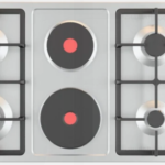 كيتشن برو - سطح 6 شعلات منها (4 شعلات غاز + 2 شعله كهرباء حجر) عين ثلاثيه اسفل اليسار - اشعال ذاتى مع كل مفتاح - شبك من الحديد الزهر شدبد التحمل - امان تام لقطع الغاز في حالة اطفاء الشعلة - KP9021/GA