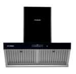 ⁦شفاط هيونداي HYUNDAI - حرف تي مائل قوه 1500م/3 - H انتلجنت يعمل بالذكاء الاصطناعي بالاوامر الصوتيه باللمس بالاشاره - فلاتر شرائح استيل ثلاثيه معمره صحن تجميع الزيوت 90 سم - HY-06(1500)⁩ - الصورة ⁦2⁩