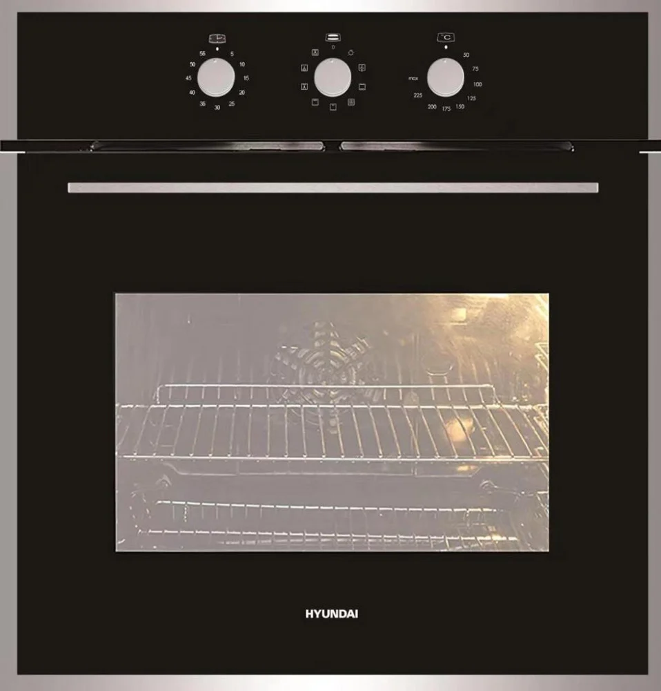 HY-67EC فرن هيونداي60 سم 9 وظائف كهرباء أسود زجاج ثلاثي مفتاح - HY-67EC - الصورة 1