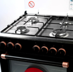 ⁦سيمفر - فرن فري ستاند اسود روز قولد 60*60 سم 4 عيون - F6402SGRIM-SMF02⁩ - الصورة ⁦2⁩