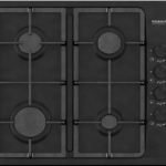 كيتشن برو - سطح 4 عين غاز أستيل اسود ايطالى -شبك ثقيل – مفاتيح جانبيه - KP602HBK/GA-M
