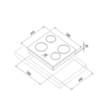 ⁦سطح ماستر جاز - بلت ان 4 عيون كهرباء سيراميك أسود - تحكم متطور يعمل باللمس - 9 مستويات للتحكم بدرجة الحرارة - قفل أمان ضد عبث الاطفال - 60 سم – بولندي : H64CTP⁩ - الصورة ⁦2⁩