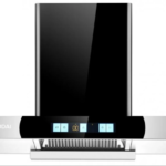 هيونداي - شفاط جداري حرف تي قوة الشفط 1000م/3 - تحكم بالاشارة تحكم باللمس زجاج اسود مع واجهة زجاج +استيل فلتر ايفل كوب تجميع الزيوت تنظيف ذاتي للموتور موتور معدني - HY-02