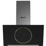 بولم - شفاط زجاجي مائل أسود 90 سم قوة 1200م3/الساعة - تحكم باللمس - تكنولوجيا إيطالية - UNIQA-R-90