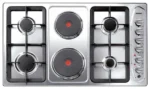 منغيتي - سطح 6 شعلات منها - 4 شعلة غاز + 2 شعلة حجر كهرباء 90 سم - ايطالي - K-FUPRA907
