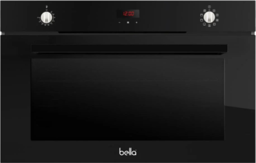 ⁦بيلا BELLA - بكج بلت ان - فرن بلت ان 90 كهرباء أسود - شفاط 90 حرف T أسود قوة 1000م3 الساعة - سطح 90 زجاج أسود 5 عين غاز⁩ - الصورة ⁦4⁩