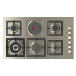 كيتشن لاين - سطح 90سم 5 عين غاز شبك منفصل هيفي ديوتي + عين كهرباء حجر - JP5AGSMSHBXS - ZP.J5023