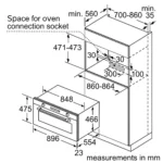 ⁦بوش - فرن بلت إن – 90 سم، 3 وظائف، سعة 85 لتر، ستانلس ستيل Serie 2  ، تنظيف بالبخار، VBC011BR0M⁩ - الصورة ⁦6⁩