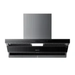 كيتشن نت - شفاط مودرن الجديد أسود يعمل باللمس وبحركة اليد قوة شفط عالية تقدر 1380م3/الساعة - مع تنظيف ذاتي - زجاج أسود + SPCC رمادي - تنظيف بالبخار درجة حرارة تصل 110 - MI2203011