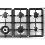 كلفنيتور - سطح بلت ان غاز 90سم 6 شعلات غاز منها 1 شعلة ثلاثية ,ستيل - KRBH-ASCLTPO-196/X