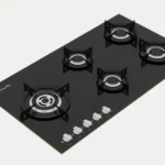 كيتشن نت - سطح 5 شعلات غاز كرستال 90 سم عين غاز ثلاثية الشعلة 1 إشعال ذاتي بكبسة زر واحدة جهاز أمان انقطاع اللهب مفاتيح امامية MP2201005