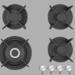 كيتشن برو - سطح 4 شعلات غاز + عين ثلاثية - شبك منفصل هيفي ديوتى - امان تام لقطع الغاز في حالة اطفاء الشعلة - ستيل 60 سم ايطالي - KP600/GA