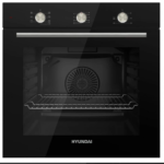 هيونداي - فرن كهربائي 60سم 9 وظائف +شوايه دجاج - باب الفرن مزود بطبقتين زجاج زجاج عاكس للحرارة مروحة تبريد داخلية مروحة توزيع حرارة صمام امان -HY-A65GF3