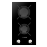 موقد غاز 30 سم زجاج أسود 2 شعلة شبك ثقیل منفصل - ایطالي - P30GG