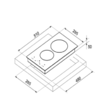 ⁦سطح بلت ان كهرباء MASTERgas ماستر جاز – 2 عين سيراميك – 30 سم – بولندي : H32ctp⁩ - الصورة ⁦2⁩