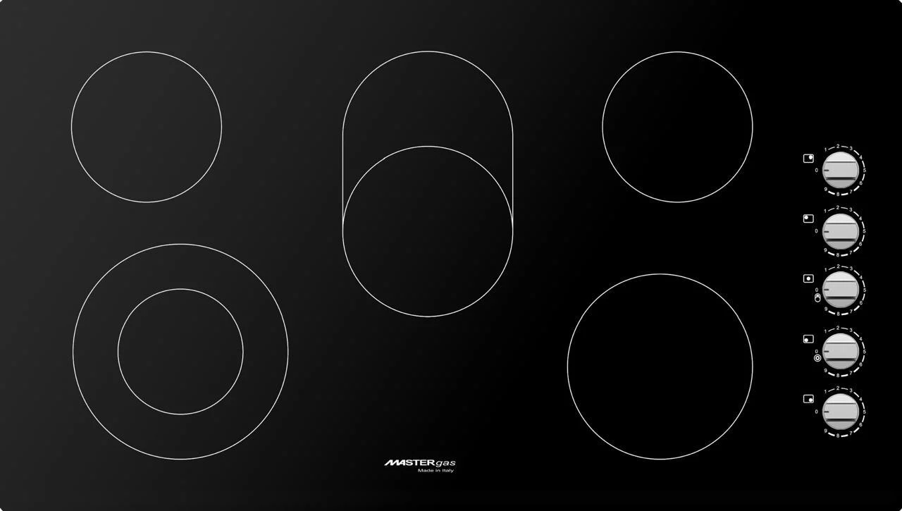 zGwyHWJYfDYphQYj8HZHnF8F7TjRXBf2lodpFk8I.webp ماستر جاز - سطح بلت ان - 5 عين سيراميك كهرباء + 1 عين دبل – 90 سم - أمان الكتروني - 9 مستويات للحرارة - لمبة تحذير للمكان الساخن - ايطالي الصنع - H95CFX - الصورة 1