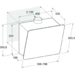 ⁦أريستون شفاط طبخ قائم بذاته زجاجي مائل أسود – 3 سرعات – HHVP8.7FLTK⁩ - الصورة ⁦7⁩