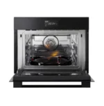 ⁦البا الايطالية - فرن ميكرويف بلت ان - 60 سم - سعة التجويف 44 لتر - 17 برنامج للطهي - واجهة تصميم من الزجاج الأسود مع مقبض من الفولاذ الأسود - صناعة ايطالية - EL45BMWC60 F⁩ - الصورة ⁦8⁩