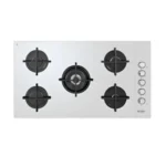 البا الايطالية - سطح بلت ان 5 شعلات غاز منها شعلة مزدوجة سيراميك أبيض ايطالي 90 سم - ASEN95-455CGWW