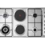 البا الايطالية - سطح بلت ان 4 عيون غاز + 2 عين كهرباء حجر ايطالي 90 سم - شبك ميلانيون خفيف -  ASEN90-420XD