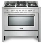 البا الايطالية - فرن 6 شعلات غاز والفرن السفلي غاز 100 سم فري ستاند  لون أستيل- صناعةوتكنولوجيا إيطالية - EX166FGSA