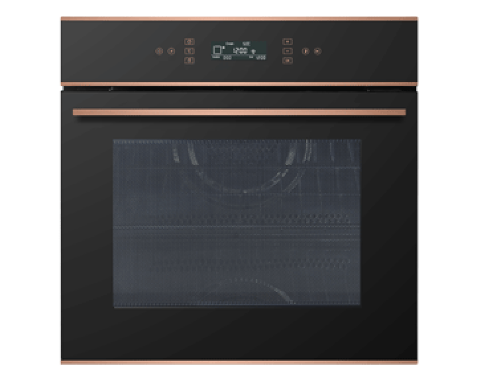 11LC63T كالمي فرن كهربائي 60 سم 73 لتر | زجاج أسود بخطوط ذهبية ومقبض ذهبي - 11LC63T - الصورة 1