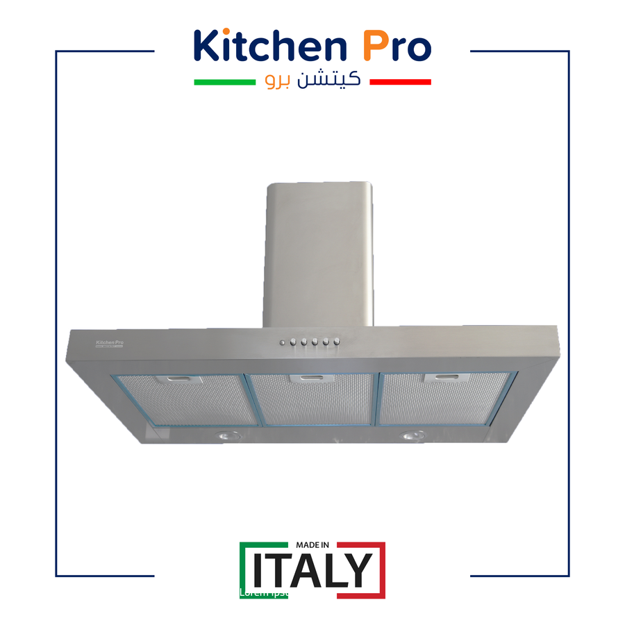 1764691988848893788 كيتشن برو شفاط حرف تي مسطح 90سم ايطالي قوة شفط 800م3/س - KP-703 - الصورة 1