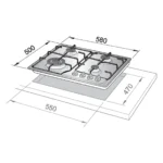 ⁦إلبا ألتيروم  موقد غاز 60 سم 4 شعلات - ENF65-445 XD⁩ - الصورة ⁦2⁩