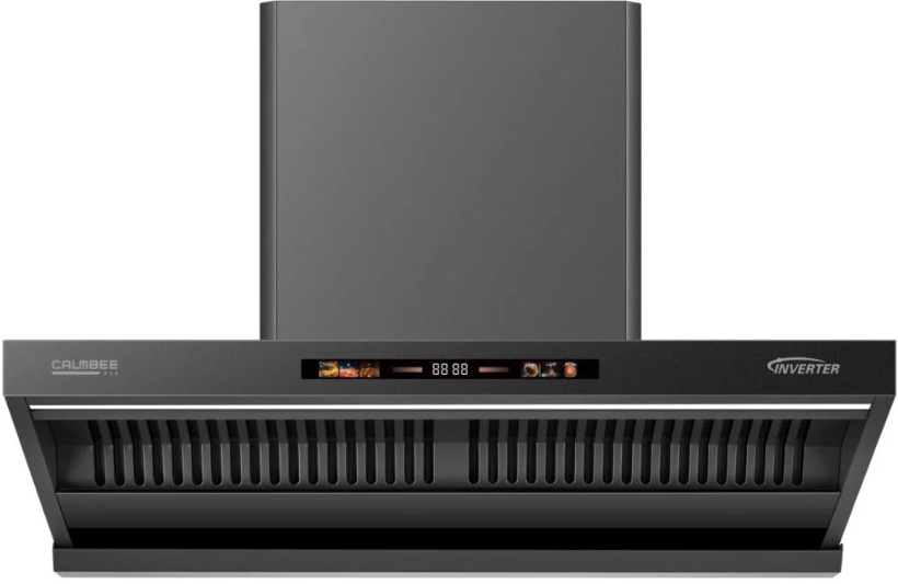 S9001 شفاط مطبخ من كالمبي CALMBEE تصميم T مقاس 90 بقوة 1300 متر مكعب في الساعه سم بلمسة فاخرة | لون أسود - موديل S9001 - الصورة 1