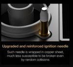 ⁦روبام سطح غاز بلت إن زجاج أسود مقاوم للكسر 90 سم – 5 شعلات نحاس عالية القوة - B520⁩ - الصورة ⁦4⁩