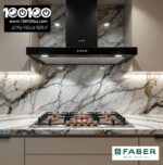 ⁦كيتشن لاين شفاط جداري حرف تي 90 سم من فابر - STILO BLACK⁩ - الصورة ⁦2⁩